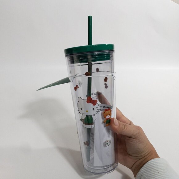 NEW Hello Kitty Starbucks Clear Cold Cup Holiday 2025 - Picture 7 of 8